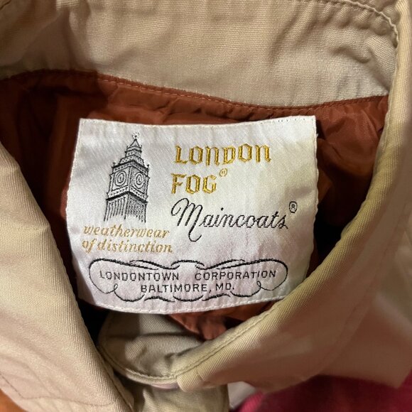 Vintage London Fog Trench Coat Womens 6P Petites Used Khaki Lined *No Belt - Picture 5 of 14
